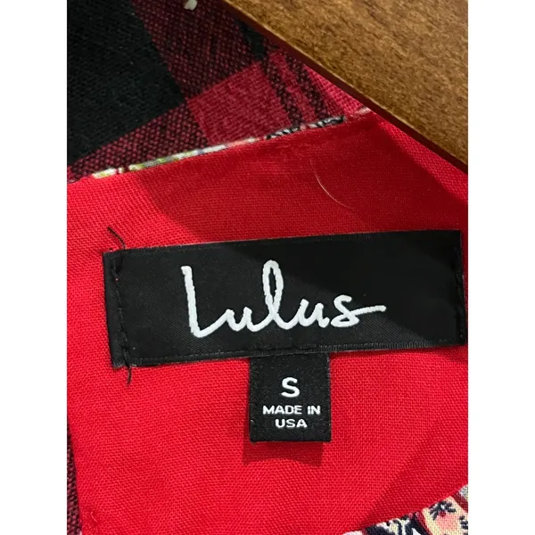 Lulus Red Paisley Mini Dress‎ High Neck Shift Small Boho Festival - Image 8