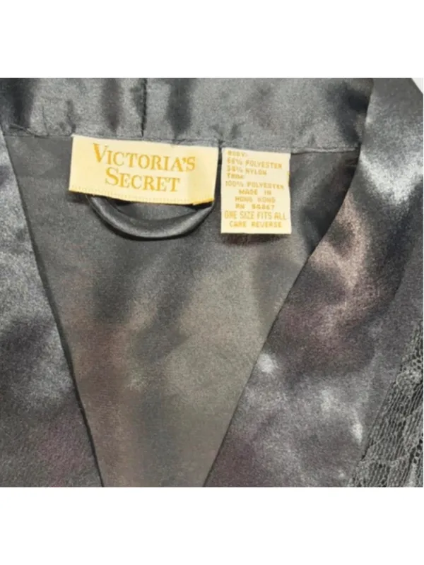 ✨Vintage Victoria’s Secret Gold Label Lace Kimono Robe Black OS Whimsigoth✨ - Image 3