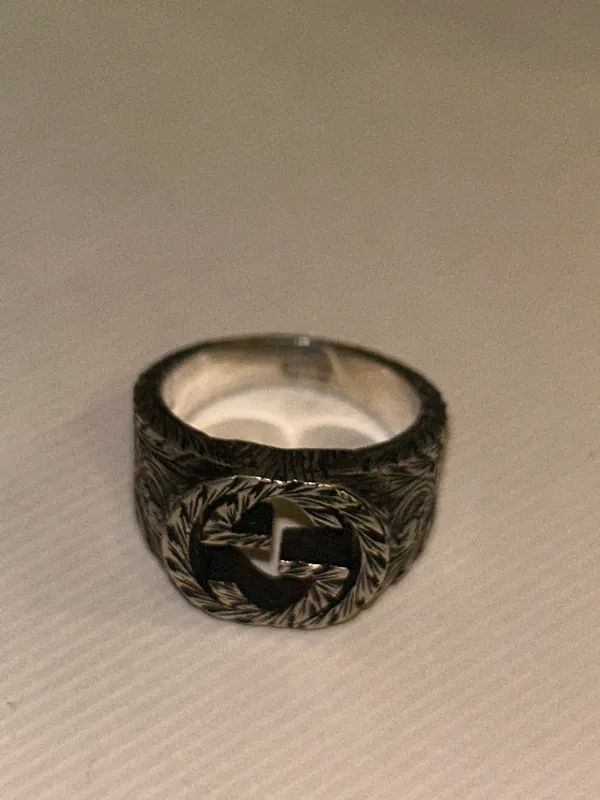 Gucci GG Logo Sterling Silver 925 Ring Unisex 445302 - Image 6