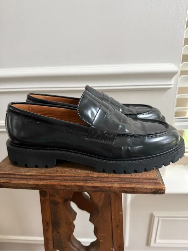 Thursday Boot Co Penny Lug Sole Loafer Leather Black $148 8.5 - Image 3