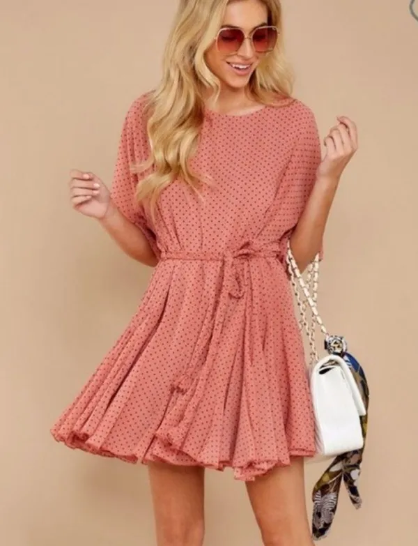 Red Dress Boutique | Polka Dotted Braided Dress - Image 2