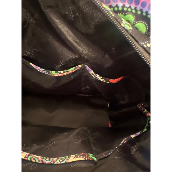 Vera Bradley Kiev Quilted Cotton Paisley Tote Bag Black Multicolor Shoulder Bag - Image 7