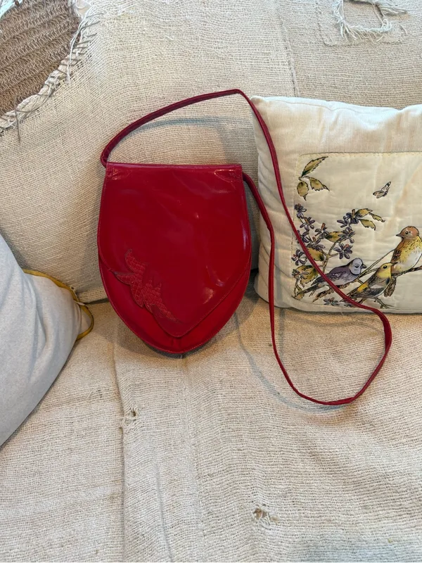 Vintage Stuart Weitzman Red Leather Crossbody Bag made Spain Y2K - Image 3