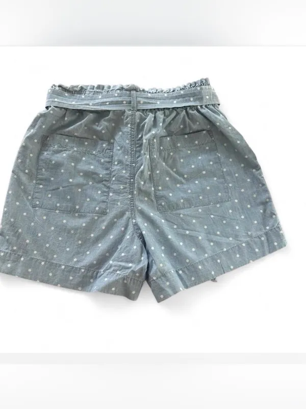 VERO MODA Pocket Shorts Blue White Polka Dot M Bow - Image 4