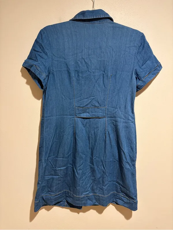 Cabi Piece of Cake Blue Chambray Denim Button Front Mini Dress Size Small 6580 - Image 13