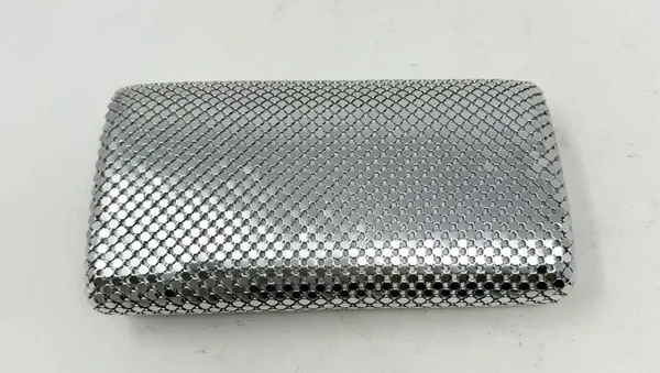 Jessica McClintock Silver Mesh Evening Bag Chain Strap Clutch - Image 6