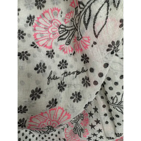 Free People Shoulder Bag Womens Large Size White Pink Floral Slouchy Bohemian - Image 2