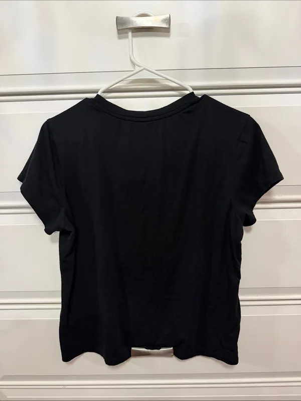 Victoria's Secret Black Tee with Pink Glitter VS Logo - Image 3