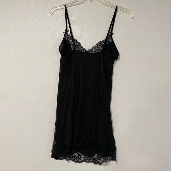 Victoria’s Secret Black Lace Cami Sleep Tank Chemise Size Small - Image 3