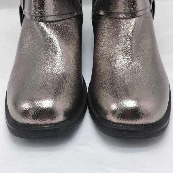 Dolce Vita Armonda Metallic Ankle Boots Womens 6 Silver Buckle Moto Biker Riding - Image 9