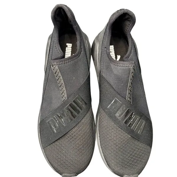 Puma Womens Black Slip-On Sneakers Size 8 Athletic Casual Shoes No Box - Image 3