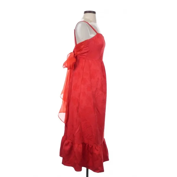Lulus Major Perfection Red Jacquard Maxi Dress Bow Back Size XS Resort Vacation - Image 5