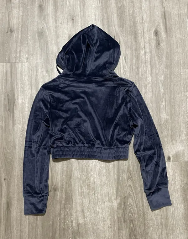 Navy blue High Waist Joggers & Cropped Top SweatSet Size M - Image 6