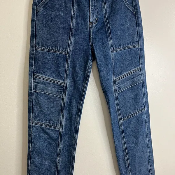 AGOLDE Women's Size 23 High Rise Tapered Utility Jeans Blue Denim Straight Leg - Image 8