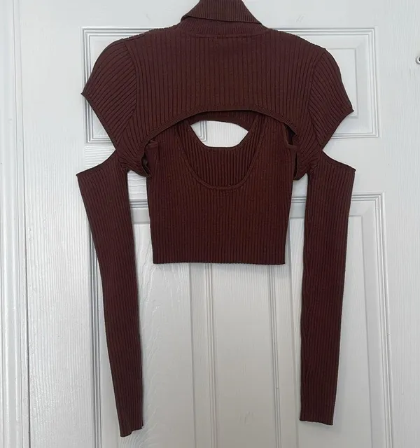 brown two piece sweater set - Image 2