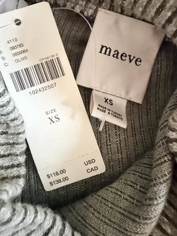 Anthropologie Maeve Bow-Back Twofer Oversized Top/Sweatshirt, Size XS - Image 13
