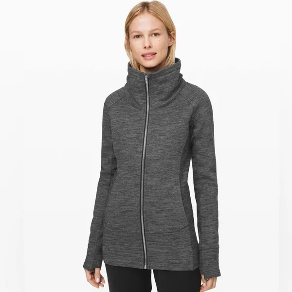Lululemon Radiant Jacket Woman Sz 8‎ Heather Gray Sporty Workout Gym Athleisure - Image 2