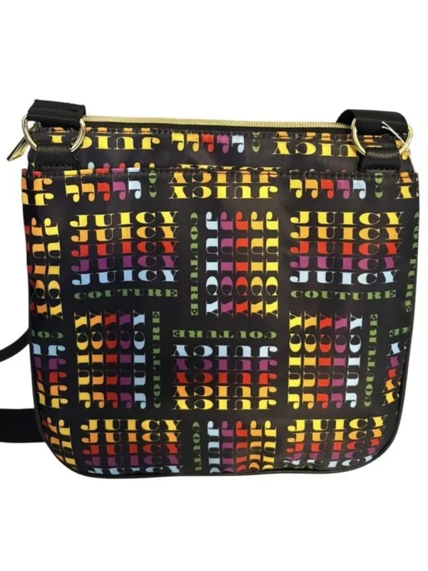 Juicy Couture Y2K Black Rainbow Logo Slim Crossbody Bag - Image 3