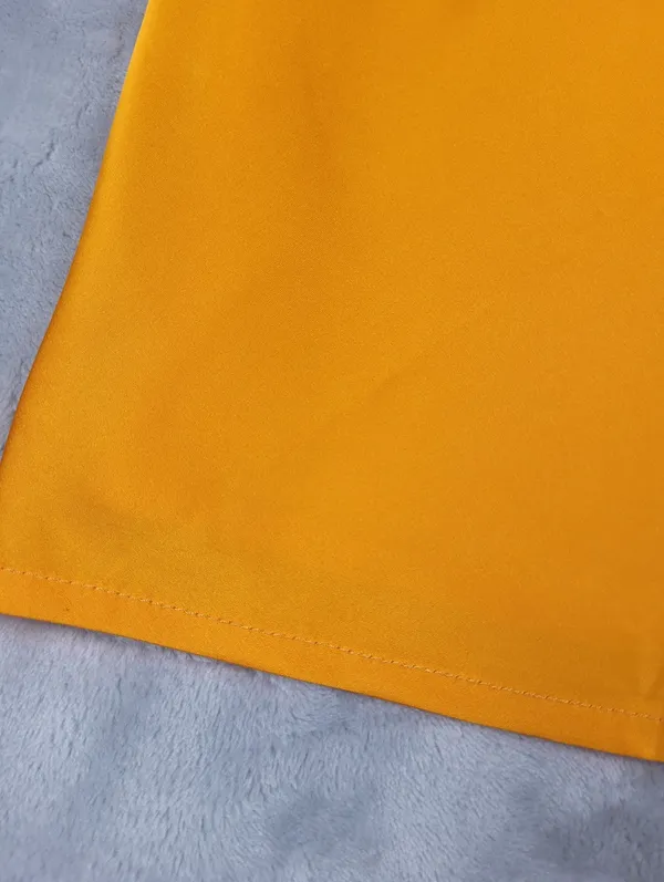 Riley Hubatka x Peppermayo Orange Satin One Shoulder Mini Dress Size US 8 - Image 16