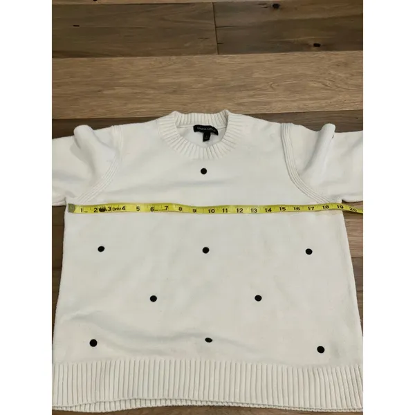 Banana Republic L White Black Polka Dot Knit Sweater - Image 7