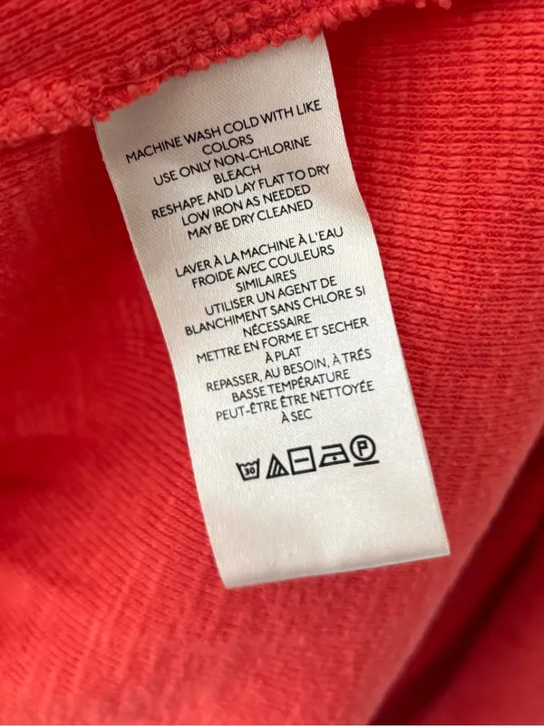 Anthropologie Pilcro Cozy Popover Ruffle Long Sleeves Top Orange Coral V Neck - Image 8