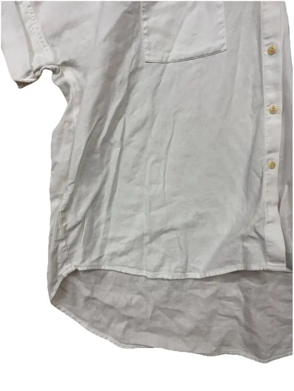 (RFB3) Madewell Women's White Button Up Short Sleeve Casual Pocket Top Size L - Image 2