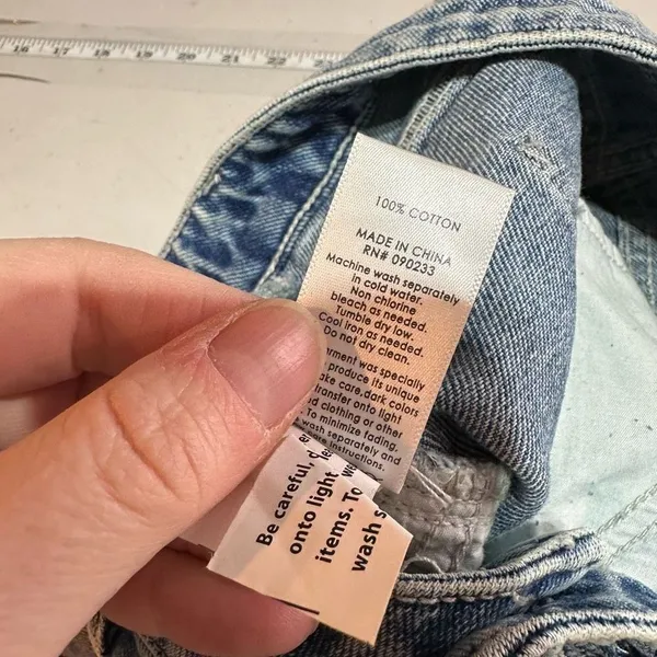 Pacsun denim blue deconstructed mini skirt size 26”‎ Size 2 festival concert - Image 5