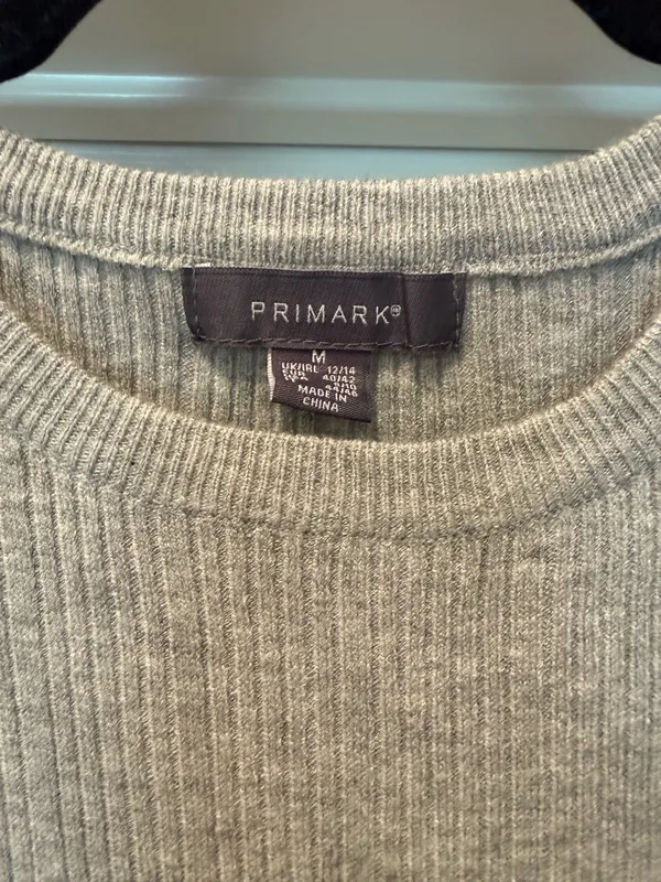 Primark Ribbed Crew Neck Sweater in Light Gray - Image 3