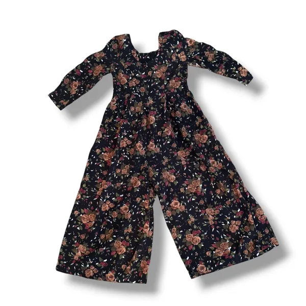Vintage All That Jazz Dark Floral Rayon Cropped Jumpsuit 90s Grunge Romantic - Image 14