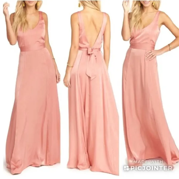 Show Me Your Mumu Jenn Maxi Dress Gown Blush Mauve v6x - Image 4