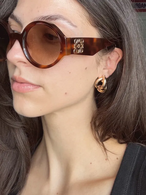 Loewe Story Round Frame Tortoiseshell Acetate Sunglasses - Image 3