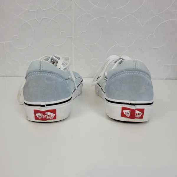 Vans Women's Old Skool Sneakers 6 Light Blue Suede Canvas Skate Lace Up Shoes - Image 5