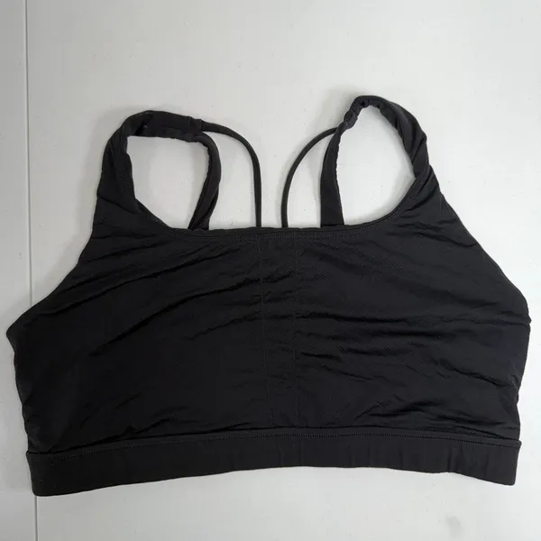 Athleta L Sports Bra Exhale A-C Black Low Impact Support Soft Yoga Active 486376 - Image 6
