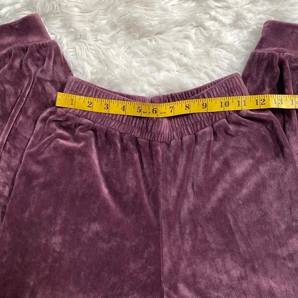 Purple Burgundy Velour Jogger Sweatpants Y2k Lounge Comfy Casual - Image 3
