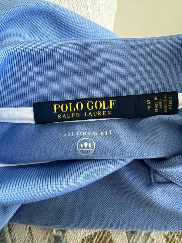 Ralph Lauren Blue Polo Woman’s Golf Shirt with Green-Trim Collar Size Small - Image 6