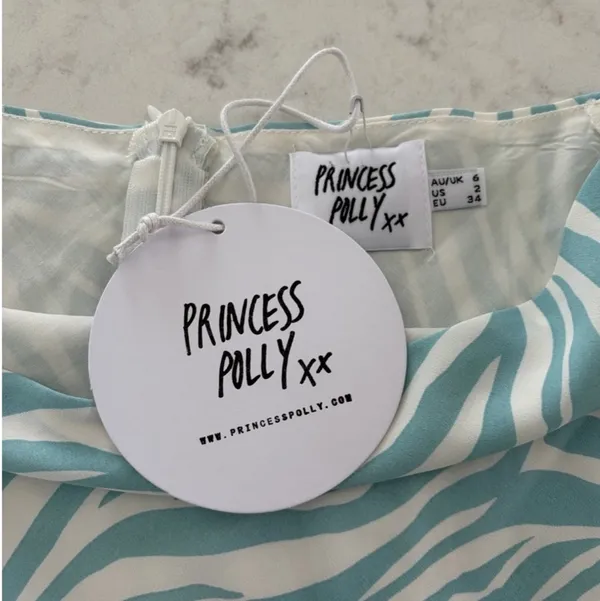 Princess Polly Teal Zebra Mini Skirt - Image 3