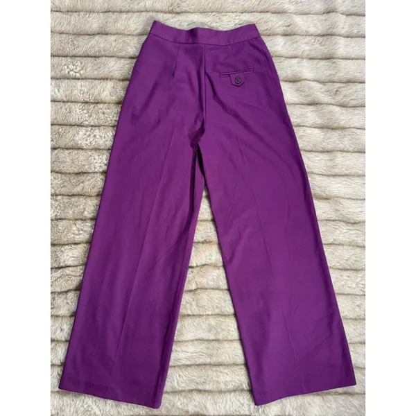 Nobody's Child Purple Womens Trousers Pants Sz 4 Wide Leg High Rise - Image 4