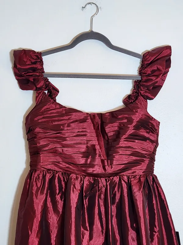 Lulus Burgundy Lace-up Back Midi Party Dress NWT Size XL Wedding Guest Dress - Image 5