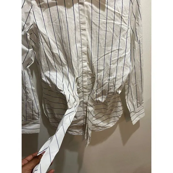 Anthropologie Eva Franco NWT Small Women Striped Front Tie Button Down Shirt - Image 4