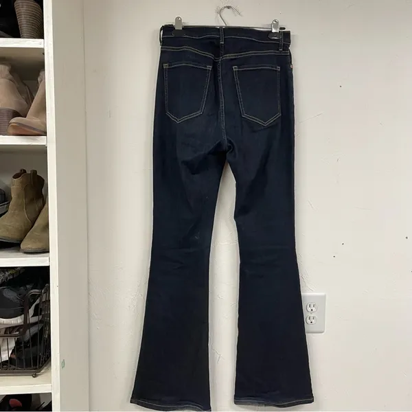 Banana Republic High Rise Flare Jeans Womens 28 Dark Wash Blue Denim Stretch - Image 7