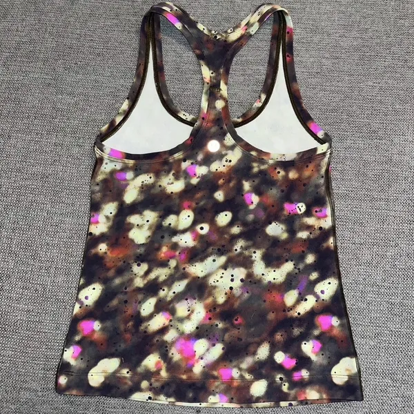 Lululemon Cool Racerback Short Tank Top *Nulu Soft Focus Splatter Green - Image 2