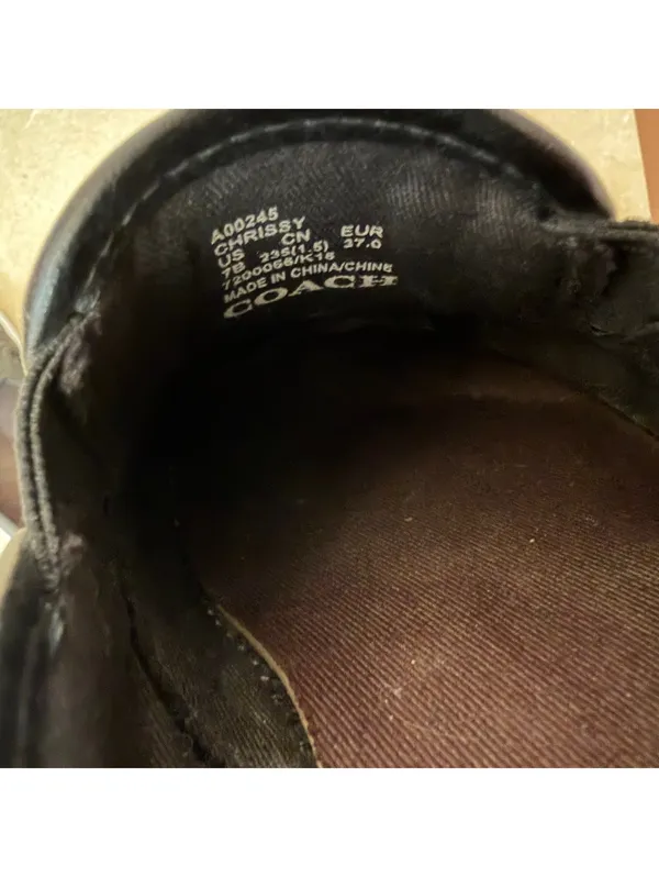 Coach Chrissy Signature Monogram Slip-On Sneakers Black Gray Women's Size 8B - Image 6