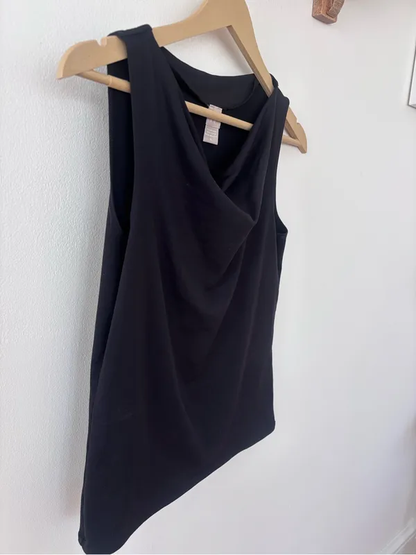 W² Black Cowl Neck Sleeveless Top | Size S | Made in USA - Image 6