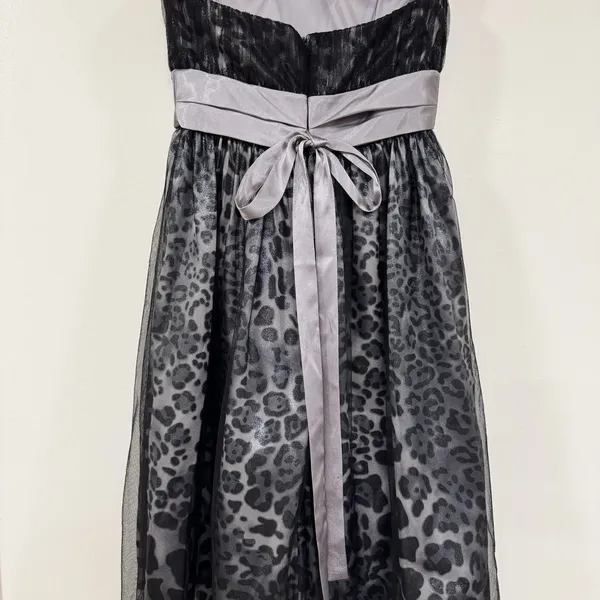 Leopard Print Dress 2 S Metallic Strapless Cocktail Evening Party HOCO Glam - Image 7