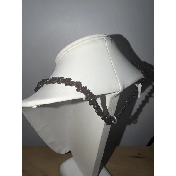 Vintage Garnet Dark Purple Bead Chip Necklace - Image 5