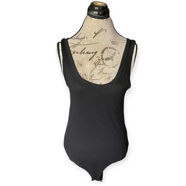 A New Day Womens Bodysuit Black Sz Large Ribbed Sleeveless Tank Top Fall Winter - Image 2