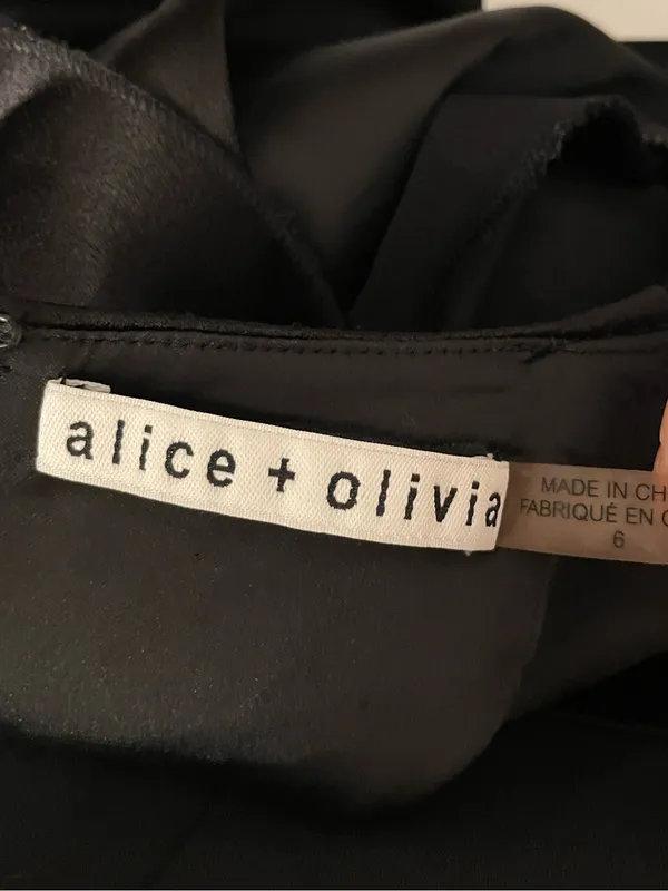 Alice + Olivia Sarandon Side Ruffle Jumpsuit Black Sleeveless Size 6 - Image 6
