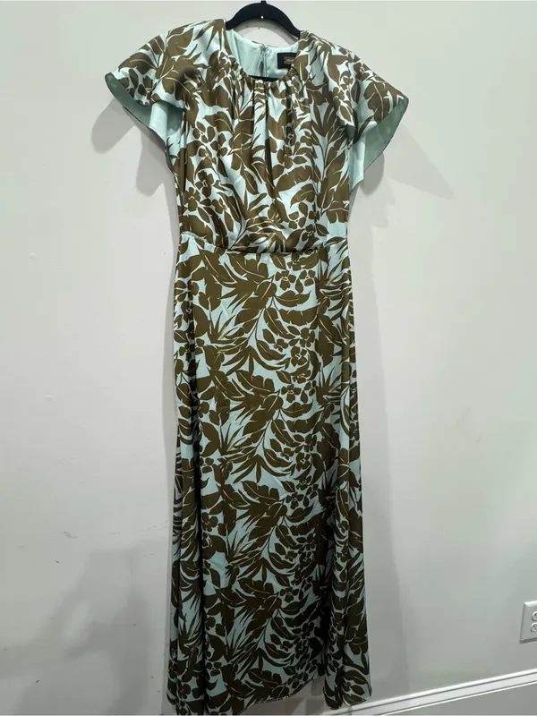 Alexia Admor Danica Capelet Sleeve Satin Maxi Dress Size 8 - Image 3