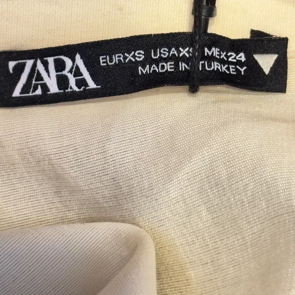 1353 | NWT Zara‎ Lyocell Blend Button Down Blouse Cream Womens XS - Image 3