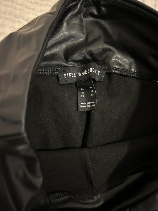 Streetwear Society Leather Leggings - Image 3